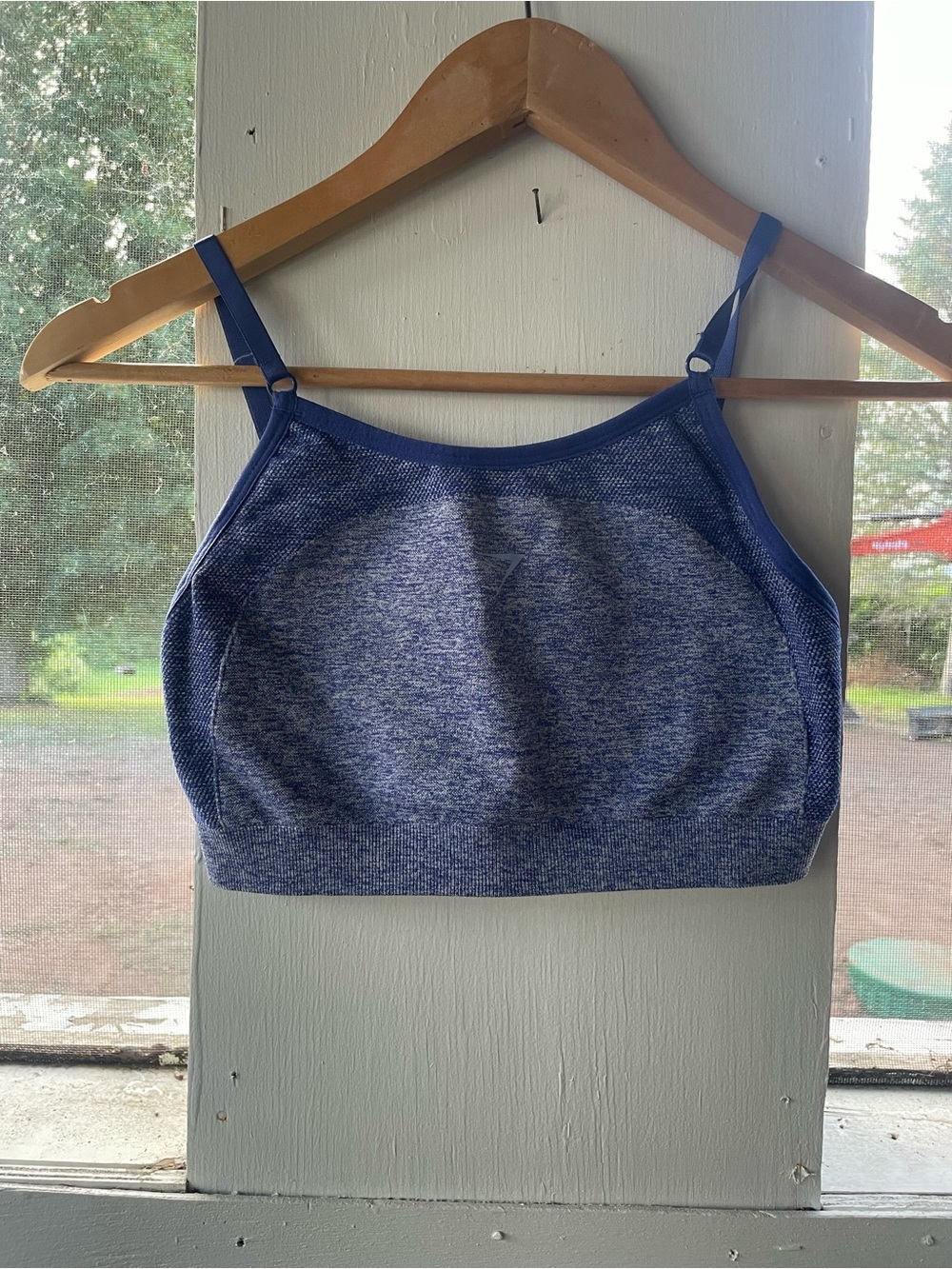 Gymshark Blue Seamless High-Neck Sports Bra